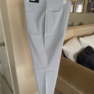 Women’s Mario Serrani Navy and Ivory Striped Capri